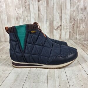 Teva Women's Quilted Water Resistant‎ Ankle Boots Navy Blue Slip On Size 6